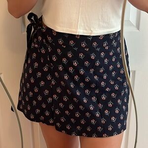 Abercrombie & Fitch Dark Blue Floral Wrap Skirt